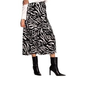 Pink Martini Zebra Maxi Skirt Black & White Size XS